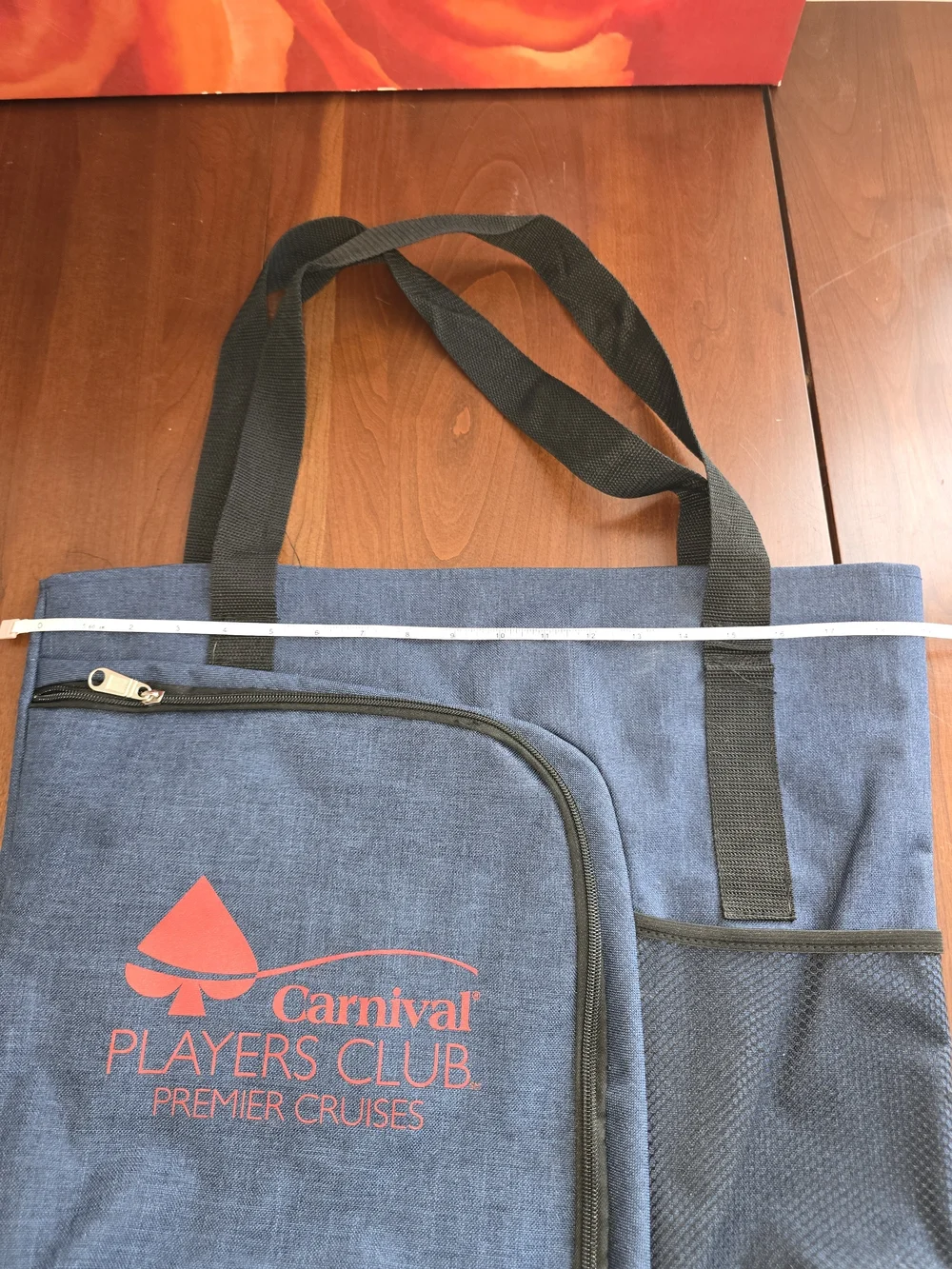 Carnival Players Club Navy Denim Tote Bag with Red Logo, NWOT